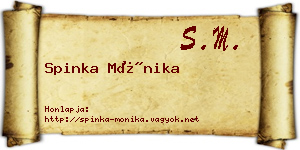 Spinka Mónika névjegykártya