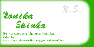 monika spinka business card